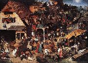 Pieter Bruegel the Elder Netherlandish Proverbs oil painting